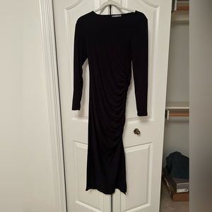 Black, bodycon dress. MIDI length, cotton. Size small.